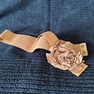 Lanvin Flower Elastic Waist Belt, neutral, 30 inch